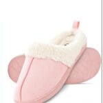 House Slippers for Women, Fur Lined Clog Womens Slippers Cozy Memory Foam with Indoor & Outdoor Anti Skid Sole