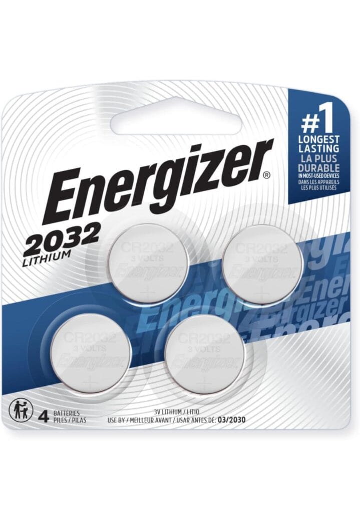 Energizer CR2032 Batteries, 3V Lithium Coin Cell 2032 Watch Battery, 4 Count