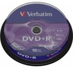 Verbatim 43498 DVD+R 16x Non-Print 10pk