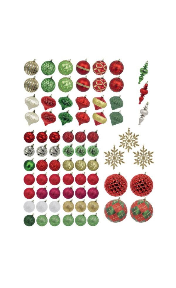 Shatterproof Ornament Collection , 76 pcs