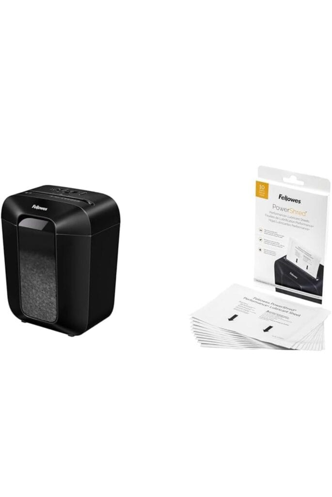 Fellowes LX41-DB 8-Sheet Micro-Cut Paper Shredder for Home Office &