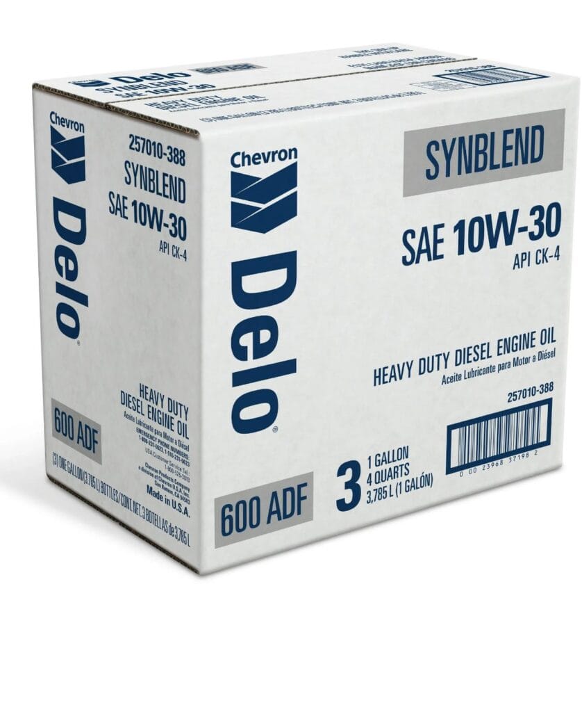 Chevron Delo ADF 10W-30 Heavy Duty Synthetic Blend Diesel Motor Oil, 1 Gallon