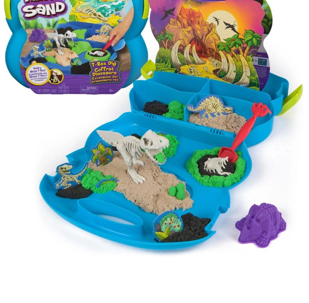 Kinetic Sand, T-Rex Dig Set with 1.5lbs Play Sand & Tools