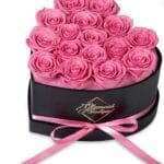 GLAMOUR BOUTIQUE 16-Piece Forever Flowers Heart Shape Box - Preserved Roses, Immortal Roses That Last A Year - Eternal Rose Preserved Flowers for Delivery Gift for Her Mothers & Valentines Day