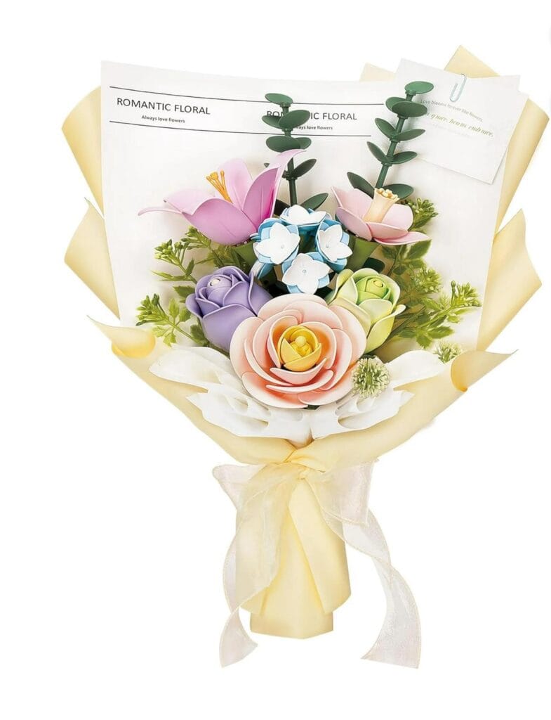 ROKR Spring Bouquet 3D Puzzle Flower DIY Assembly Craft Christmas Gift,Thanksgiving,Mother's Day, Valentine's Day,Birthday Gift Decoration,165pcs
