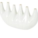 Dec Mode 10" White Ceramic Vase with Multiple Openings