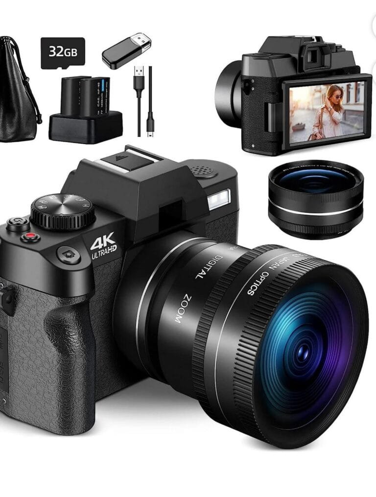 NBD Digital Camera 4K Ultra HD 48MP All-in-One Vlogging Camera with Wide Angle Lens, Digital Zoom 16x and 3″ Screen