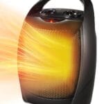 LHRIVER Compact 1500W/750W Space Heater with Thermostat - ETL Certified Ceramic Portable Heater Fan, Ideal for Home/Dorm/Office/Kitchen, Black