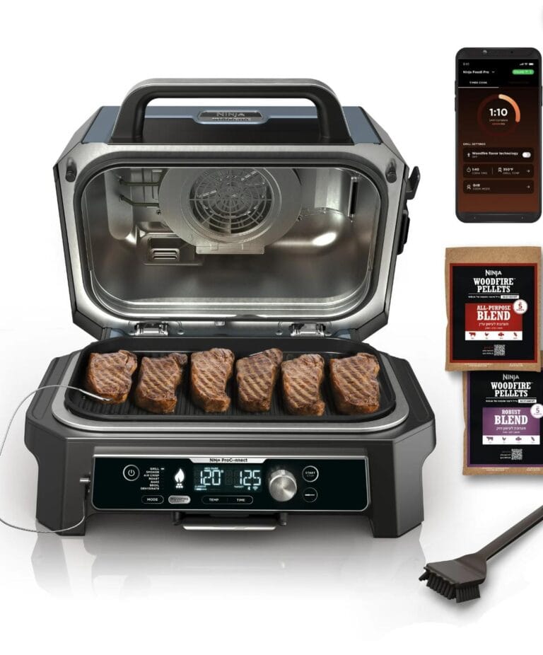 Ninja Woodfire ProConnect 20″ 1760W Electric Outdoor Grill With Digital Display