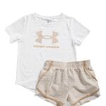 Little Girls Printed Woven Tee And Shorts Set