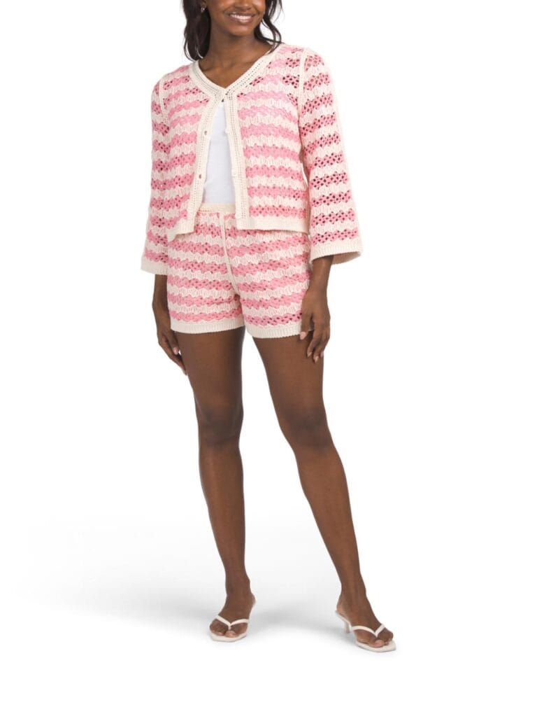 Solitaire 2pc Zig Zag Cardigan and Shorts Set