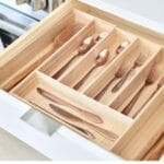 design Renewable Paulownia Wood Collection Expandable Flatware And Cutlery Tray, 15" x 13.6"-23.5"