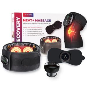 Fit foundry 4-in -1 Heat & Massage Wireless Control with Vibration for Knee Joint Pain Relief