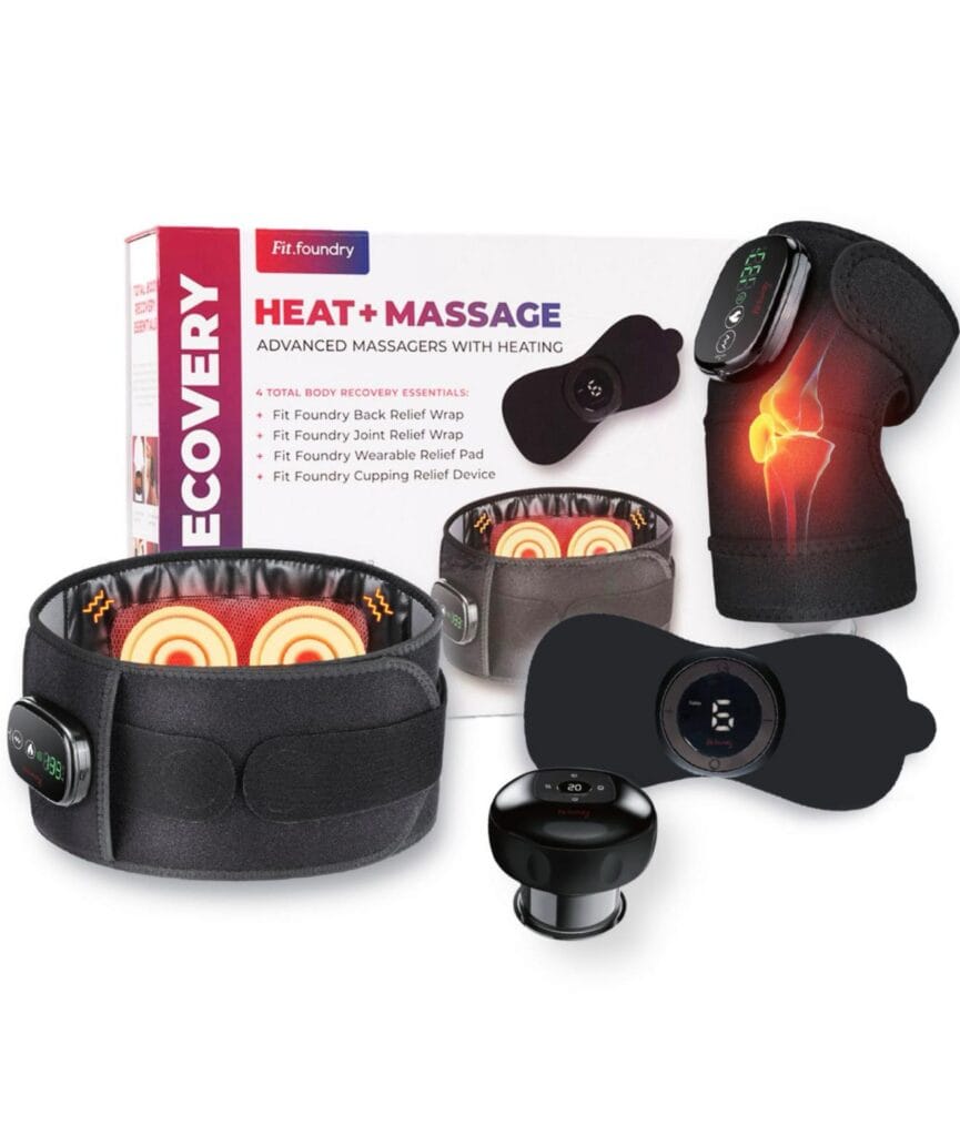 Fit foundry 4-in -1 Heat & Massage Wireless Control with Vibration for Knee Joint Pain Relief