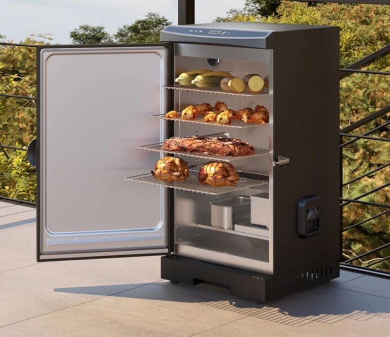 EAST OAK 725 Sq Electric Smoker Portable Outdoor Smoker with Digital Temperature Control and 4 Removable Grill Racks for Outdoor Cooking BBQ Grill, Black