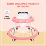 HARPPA Foldable Baby Walker for Babies 6-24 Months | Anti-Rollover, Adjustable Seat & Height,