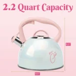 Paris Hilton Whistling Tea Kettle, Stainless Steel, Iridescent – 2.2-Quart