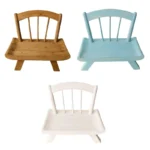 Vintage Wooden Newborn Photography Chair Bed – Baby Posing Furniture for Infant Photoshoots, Baby Photography Props & Accessories