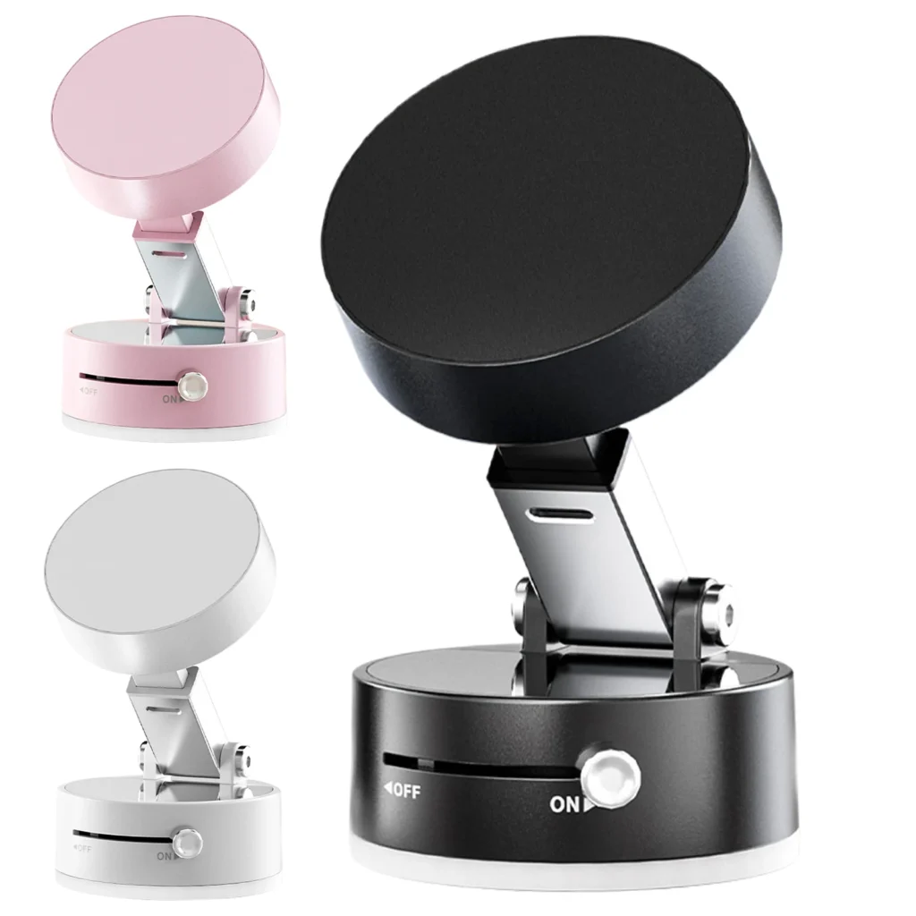 Magnetic Car Phone Holder with Vacuum Suction Cup – Foldable Auto Bracket for Easy Mounting
