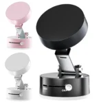 Magnetic Car Phone Holder with Vacuum Suction Cup – Foldable Auto Bracket for Easy Mounting