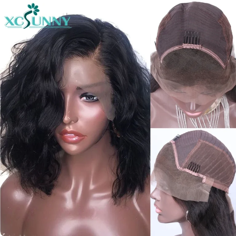 Transparent 13x6 Lace Front Bob Wig – Short Natural Wave Remy Human Hair Wig for Women – Pre-Plucked Peruvian Hairline