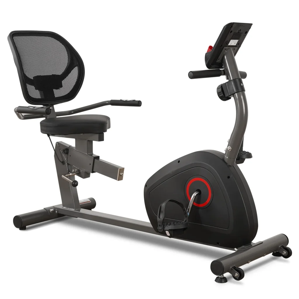 Recumbent Exercise Bike for Home , Stationary Indoor Bike with 8 Resistance Levels & Heart Rate Sensors