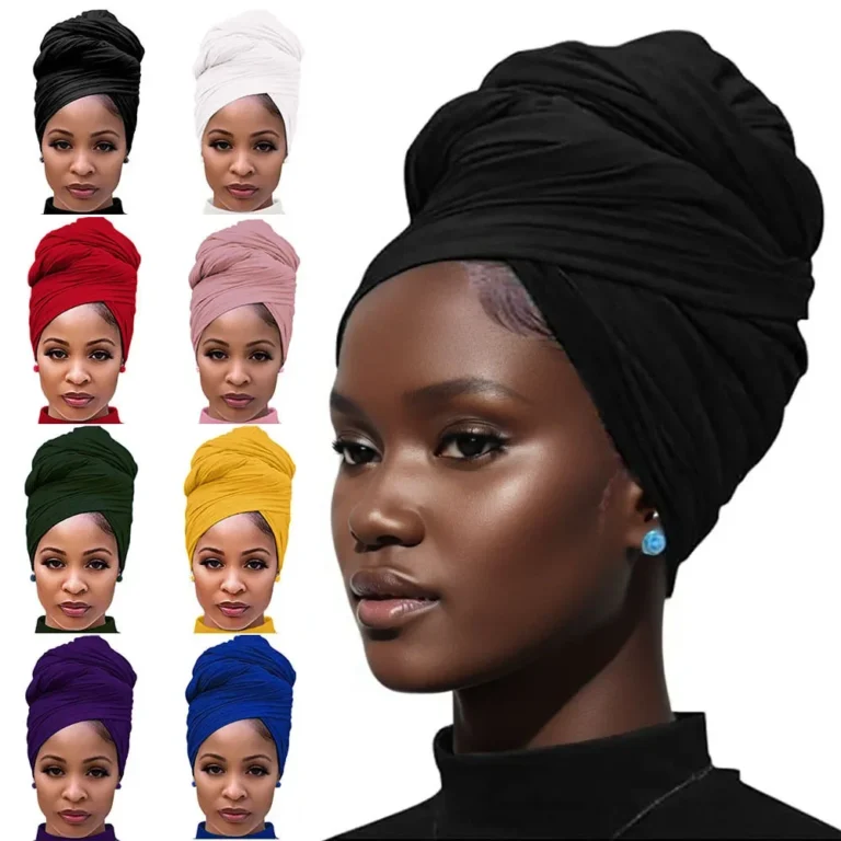 Women’s Jersey Knit Stretchy Head Wrap – Long Soft Turban Hair Scarf