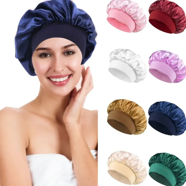 Soft Satin Sleep Bonnet for Women – Imitation Silk Night Cap for Long Hair with Elastic Edge