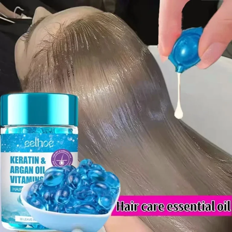 Keratin Hair Vitamin Capsules – Deep Repair & Moisturizing Oil Treatment for Dry, Frizzy & Damaged Hair – Smooth, Soft & Shiny Finish