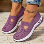 Women's Breathable Slip-On Walking Sneakers – Lightweight, Orthopedic, Non-Slip Summer Flats