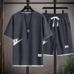 Men's Summer Sports Set ,Short Sleeve T-Shirt + 5-Point Shorts