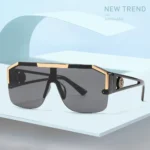 2025 Luxury Oversized Square Sunglasses – Vintage Semi-Rimless Metal Frame, UV400 Protection for Men & Women