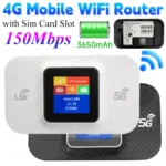H807Pro 4G LTE Mobile WiFi Router – 150Mbps Portable Wireless Hotspot with SIM Slot & 3650mAh Battery for Travel & Home Use
