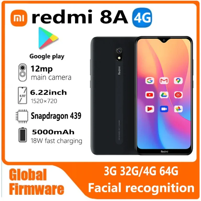Xiaomi Redmi 8A 64GB (Used) – 4G Smartphone with 5000mAh Battery, 12MP Camera, 6.22-inch Display, Snapdragon 439, 18W Charging, Global Firmware