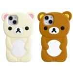 Rilakkuma Bear Silicone Soft Cover Case - Cute & Durable Protection for iPhone 16, 15, 14, 13, 12, 11 Pro Max, Mini, Plus, Xs, XR, 6, 7, 8