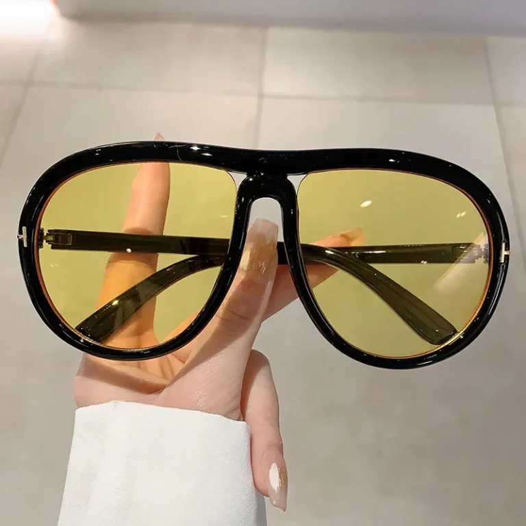 Trend Oversized Pilot Sunglasses for Women & Men – Luxury Brand Designer Sun Glasses – Vintage Big Frame Eyeglasses – Punk Style Driving Shades