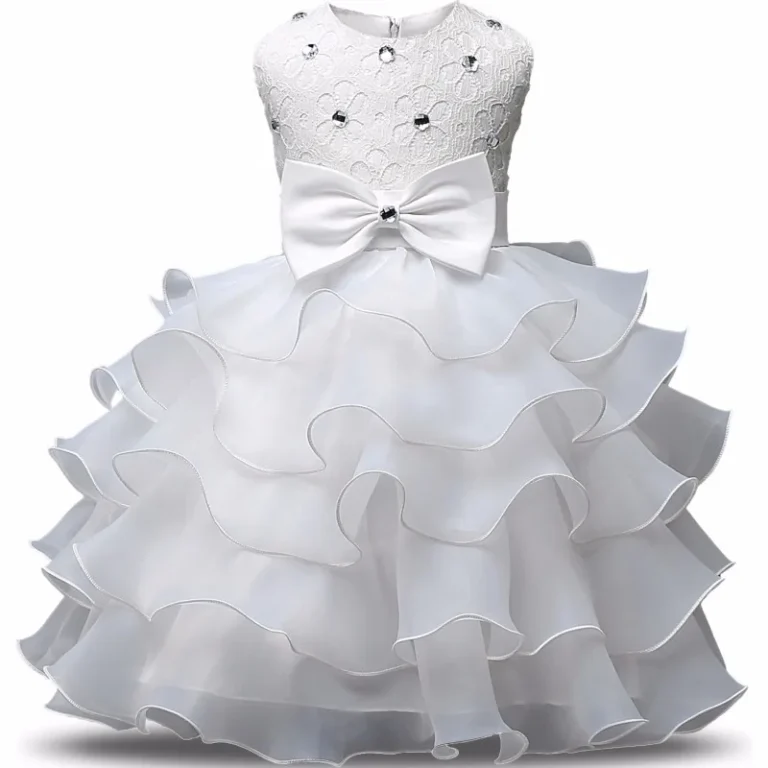 Elegant Newborn Girl Christening Dress – Baby Girl First Birthday Party Dress – Infant Baptism Gown – 24M Baby Girls Dresses for Special Occasions