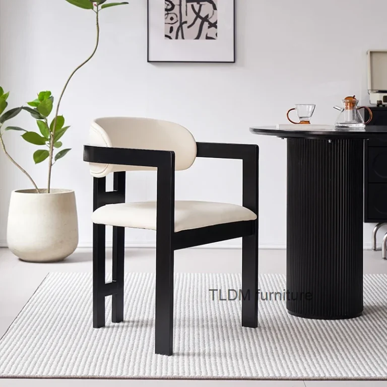Nordic Wooden Dining Chair – Modern Accent Chair with Antique Replica Design for Kitchen, Events, or Dining Room