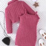 Newborn Baby Girl Striped Top & Suspenders Skirt Set - Long Sleeve Princess Dress for Kids (6 Months - 3 Years)