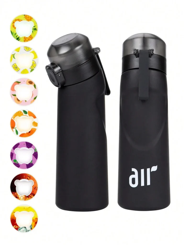 Air Water Bottle with 1 Random Flavor Pod - Portable Transparent Leak-Proof Bottle with Straw, Ideal for Outdoor Sports