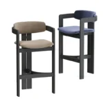 Creative Solid Wood High Bar Chair – Nordic Style Dining Stool for Kitchen Island, Bar, or Reception Use