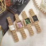 2025 Hot Brand Women's Luxury Stainless Steel Strap Watch – Simple Square Quartz Wristwatch – Fashionable Gift for Students and Professionals