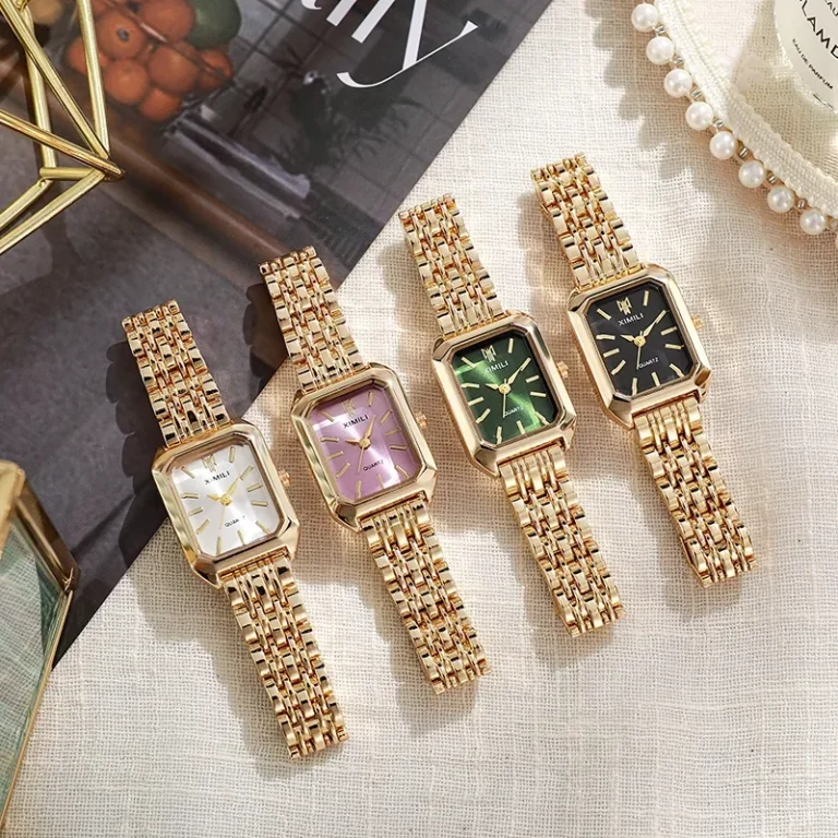 2025 Hot Brand Women’s Luxury Stainless Steel Strap Watch – Simple Square Quartz Wristwatch – Fashionable Gift for Students and Professionals