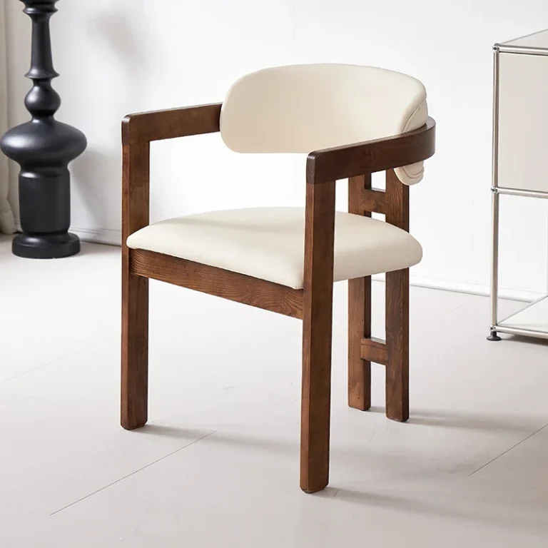 Luxury Nordic Wooden Dining Chair – Modern Accent Chair with Antique Replica Design for Kitchen, Event, or Interior Décor