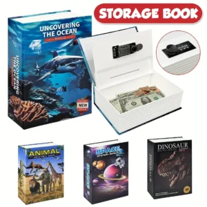 Book-Shaped Safe with Combination Lock , Hidden Money Box & Secret Vault | Fun Gift for Kids, Birthday & Christmas