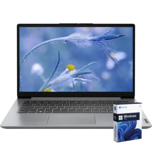 Lenovo 14″ Business Laptop, Intel Celeron N4020, 4GB RAM, 384GB Storage (128GB eMMC + 256GB SD Card), Windows 11 Pro, Cloud Grey