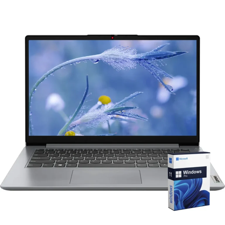 Lenovo 14″ Business Laptop, Intel Celeron N4020, 4GB RAM, 384GB Storage (128GB eMMC + 256GB SD Card), Windows 11 Pro, Cloud Grey