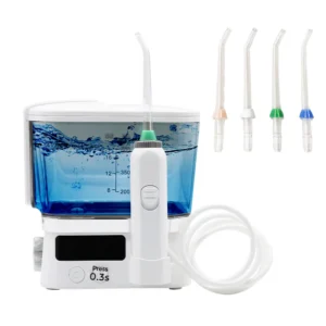 4-Tip LED Display Portable Water Flosser , Waterproof Dental Oral Irrigator for Braces & Teeth Cleaning
