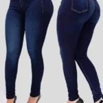 High-Waisted Shaping Jeans for Women ,Slim Fit Street Style Denim Pants