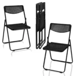 4-Pack Black Folding Chairs ,Lightweight, Stackable, and Portable Seating for Indoor/Outdoor Events, Parties, Weddings & Picnics